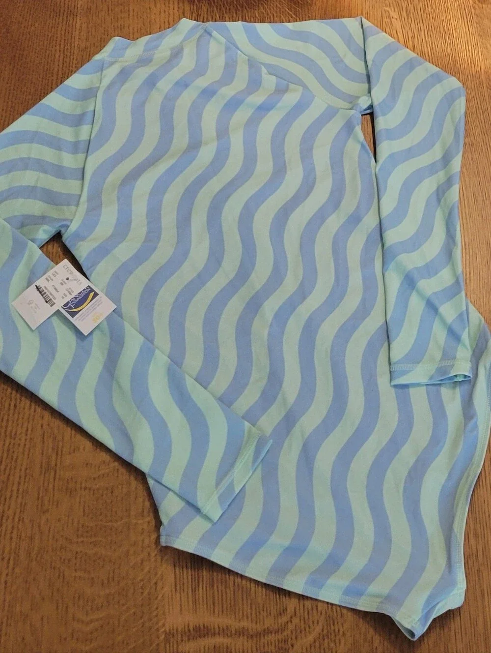 Crewcuts Zip-up Rash Guard One-piece Swimsuit - Mint stripe